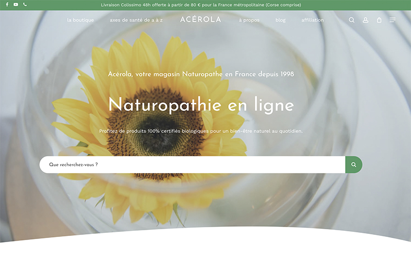 Green friday sur les soins naturels chez Acérola